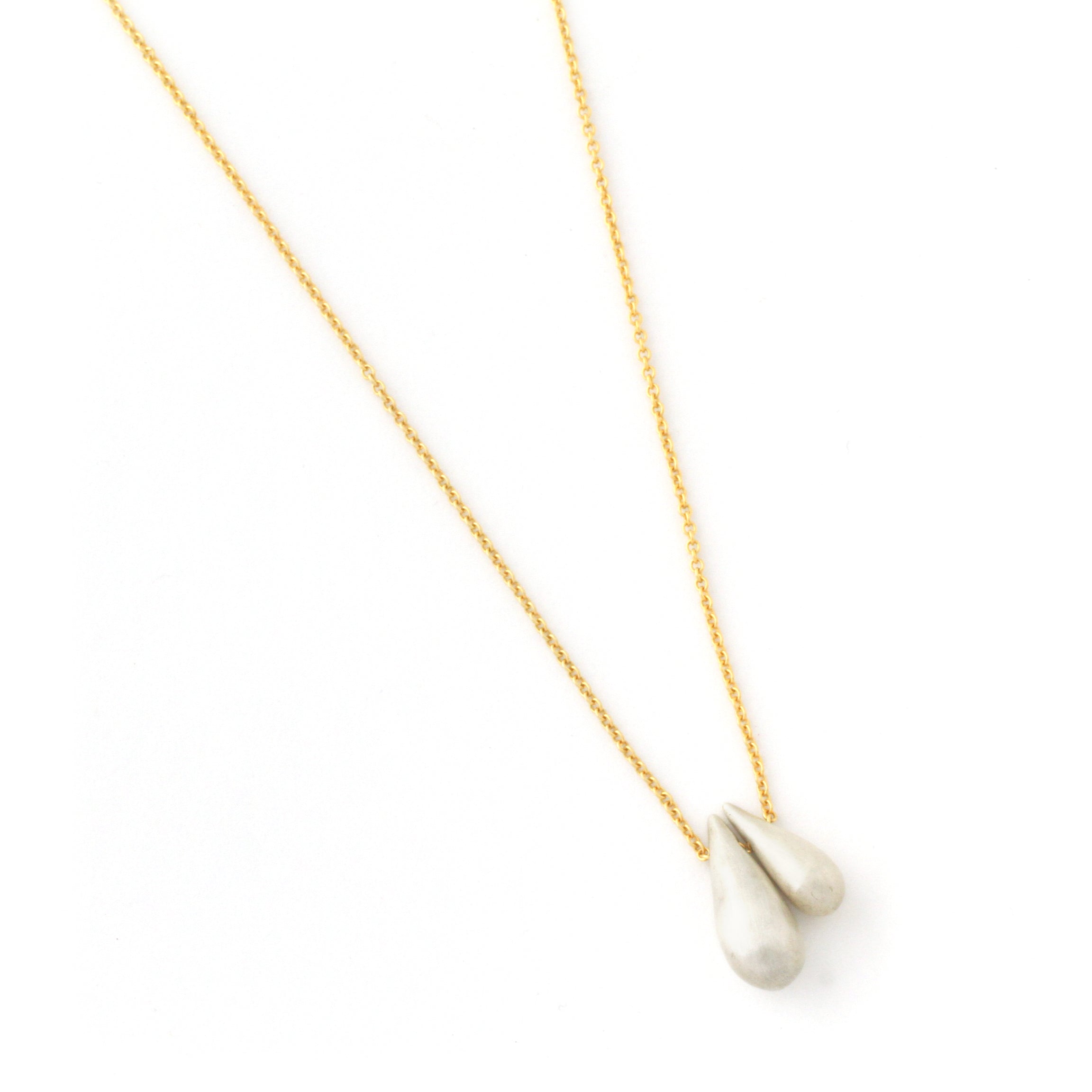 Raindrop Necklace (Double Sterling Silver)
