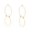 Double hoop earrings in gold-filled with a white background.
