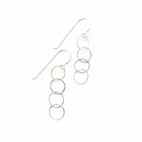 Hammered Chain Earrings (Sterling Silver)